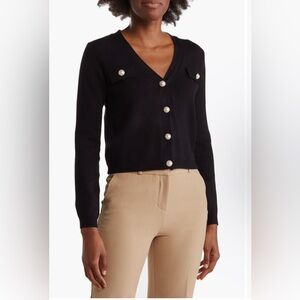 T Tahari 
Cardigan with faux Pearl Buttons,Size S